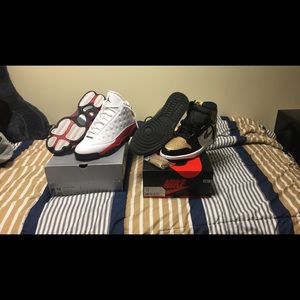 Sz13 Cherry 13's , sz12 gold toe 1's